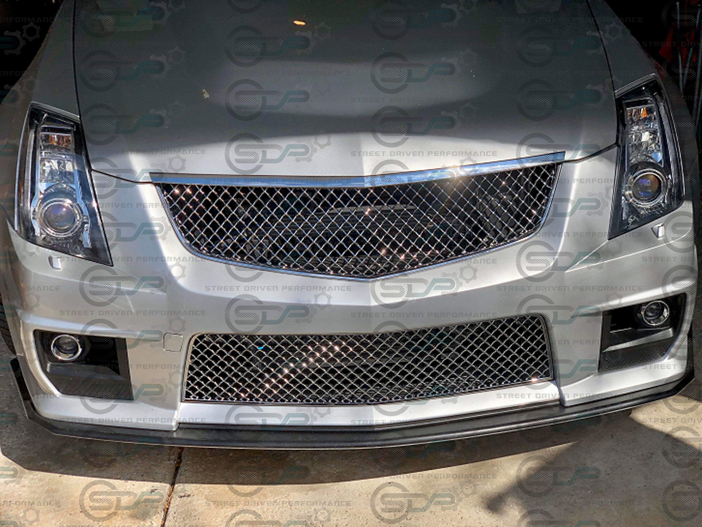 2009-2015 CTS-V V2 - Chrome front grilles set (blank no emblem)